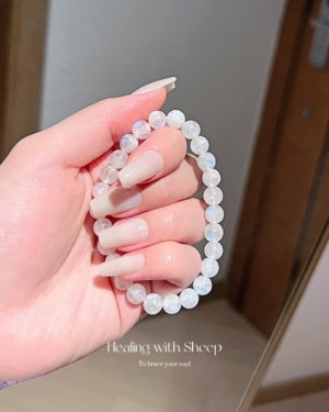 (助眠安神) 藍光月亮石水晶手鍊 Moonstone